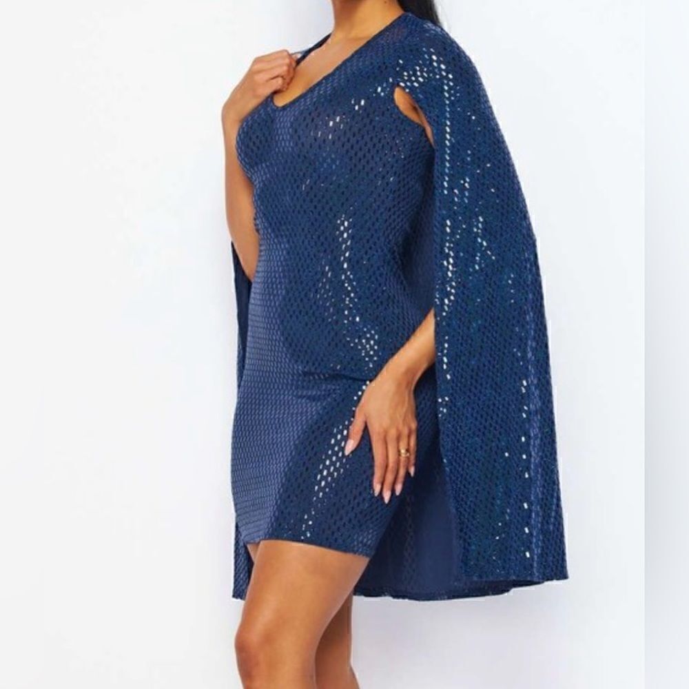 Blue Cape Dress - Picture 5 of 5